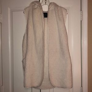 Cream colored Sherpa vest